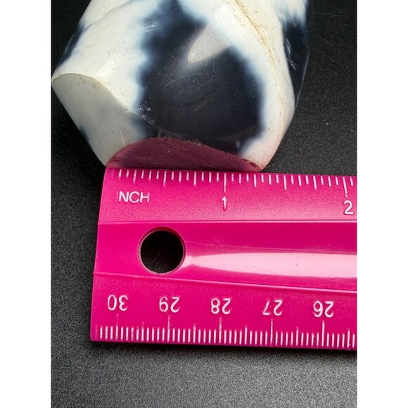 Natural Orca Agate Flame 3.25" 268g Healing Crystal Stone Blue White - Picture 10 of 12